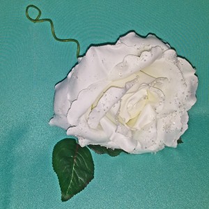 Ivory Silk Rose Water Drops Silk Flowers