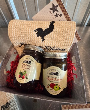 Jam Jelly Basket with T-Towel and recipe cards Gift basket