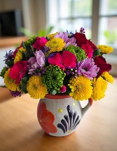 Jarrito Floral Delight Hand Painted- Made in Mexico