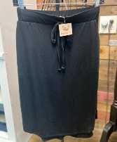 Jersey Knit Skirt-Black Jersey Knit Everyday Skirt 