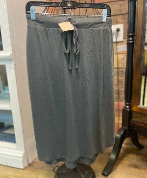Jersey Knit Skirt-Grey Jersey Knit Everyday Skirt 