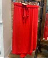 Jersey Knit Skirt-Red Jersey Knit Everyday Skirt 