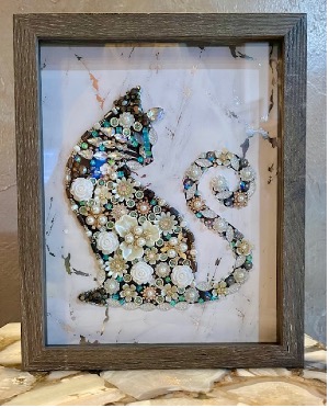 Jewel Cat Shadow Box Frame