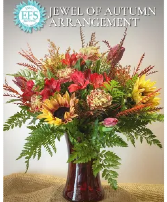 Jewel of autumn Vase arrangment