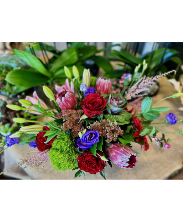 Jewel Tones Floral Arrangement in Darien, CT | DARIEN FLOWERS