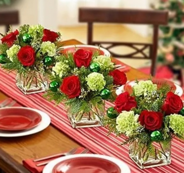 Jingle Fun! Christmas Cubes Centerpiece in Croton On Hudson, NY | Cooke's Little Shoppe Of Flowers