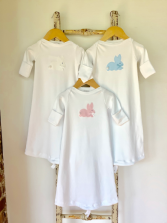 JJ Newborn Gown with Bunny Applique Baby Gift