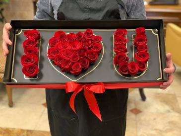 Deep Love Presentation Gift Box With Fresh Roses Limited quantities in Whittier, CA | Rosemantico Flowers
