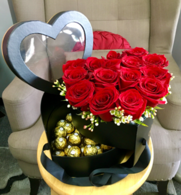 Double Stack Heart Box TOP SELLERS, SELLS FAST in Whittier, CA | Rosemantico Flowers