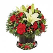 Jolly Holiday Wishes Planter Arrangement