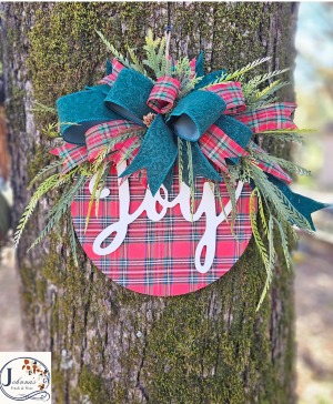 JOY Christmas Door Hanger  