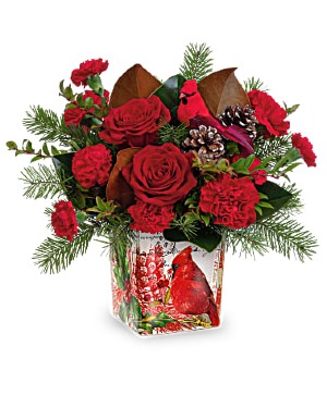 Joyful Cardinal - 236 Christmas arrangement 