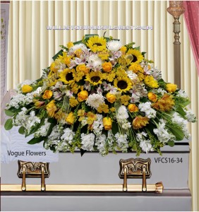 Joyful Memories (White and Yellow) Casket Spray in Williston Park, NY | VOGUE FLOWERS Joyful Memories (White and Yellow) Casket Spray in Williston Park, NY | VOGUE FLOWERS