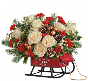 Joyful Sleigh By Teleflora in Oakville, ON | ANN'S FLOWER BOUTIQUE-Wedding & Event Florist Joyful Sleigh By Teleflora in Oakville, ON | ANN'S FLOWER BOUTIQUE-Wedding & Event Florist
