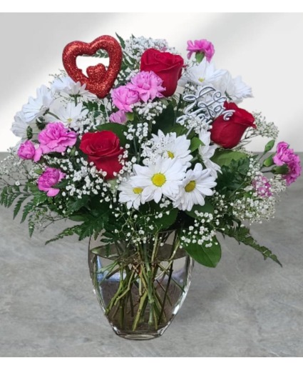 Joyous Love   FHF-VL58 Fresh Vase Arrangement (local delivery only)