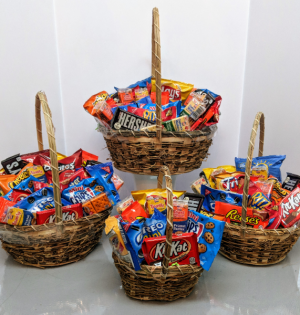 Junk Food Basket Gift Basket in Douglasville, GA | The Flower Cottage & Gifts, LLC Junk Food Basket Gift Basket in Douglasville, GA | The Flower Cottage & Gifts, LLC