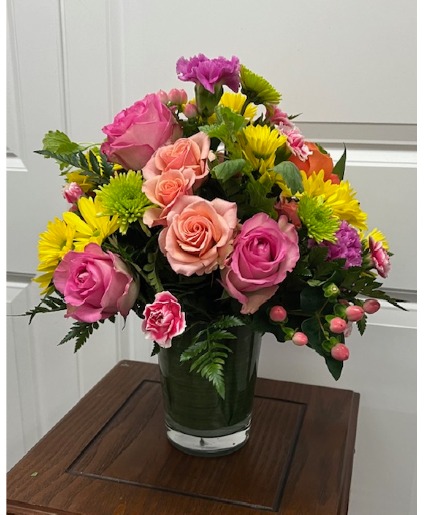 Just a Little Smile Arrangement in a glass vase