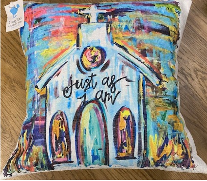 Just As I Am with Church design pillow 