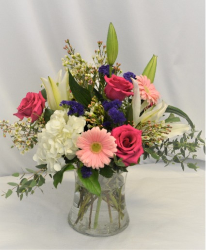 JUST BECAUSE I LOVE YOU FRESH FLOWERS VASED - see description
