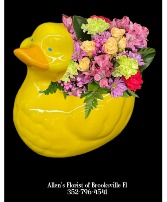 Just Ducky   Fresh cut flowers in a ceramic container