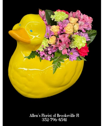 Just Ducky   Fresh cut flowers in a ceramic container