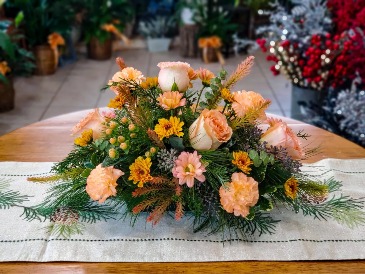 Just Peachy Centerpiece  in Warsaw, IN | ANDERSON FLORIST & GREENHOUSE