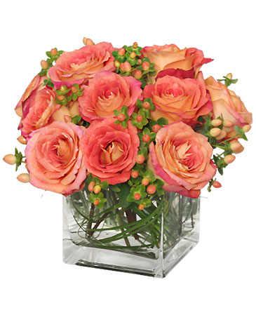 Just Peachy Roses Arrangement in Clifton, NJ | Days Gone By Florist