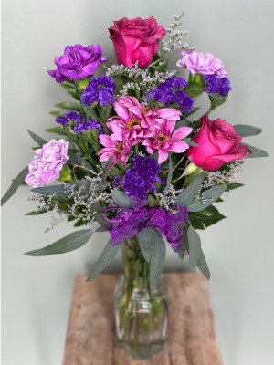 "Just The Purples" Bud Vase 
