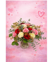 K2407 Parisian Elegance 24 Roses Vase Arrangement