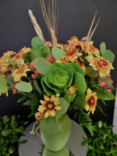 Kale & Poms Vase Arrangement Arrangement 