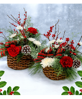 KC125 Northwoods Noel Basket Centerpiece 