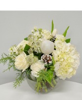 KC2401 Winters Grace 8" Bubble Bowl Arrangement