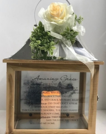 Keepsake Lantern w/ Small Flower Swag & Bow