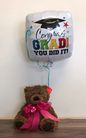 Kindergarten grad teddy bear with balloon Cuddly soft teddy bear