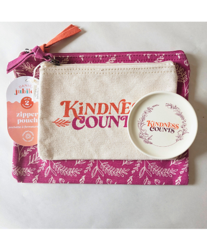 Kindness Counts Zipper Pouch Set & Trinket Tray 