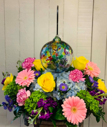 Kitras Tree Garden Fresh Floral Arrangement with Keepsake in Michigan City, IN | WRIGHT'S FLOWERS AND GIFTS INC.
