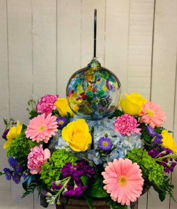 Kitras Tree Garden Fresh Floral Arrangement with Keepsake in Michigan City, IN | WRIGHT'S FLOWERS AND GIFTS INC. Kitras Tree Garden Fresh Floral Arrangement with Keepsake in Michigan City, IN | WRIGHT'S FLOWERS AND GIFTS INC.