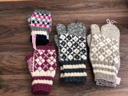 Knitted mittens for adults Fingerless and trigger finger