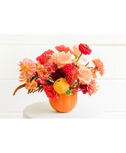 L.D. autumn pumpkin floral bouquet 