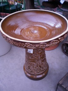 Lace Peony Birdbath- Golden Umber Giftware