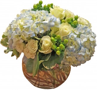 Lacy Blue and White Cut Flowers