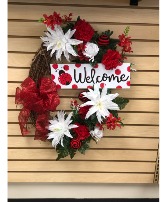 Ladybug Welcome Grapevine Wreath
