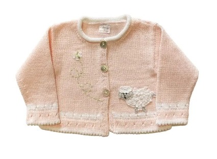 Lamb Cardigan-Pink 