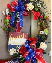 "Land that I love" grapevine wreath 24-26 inch 