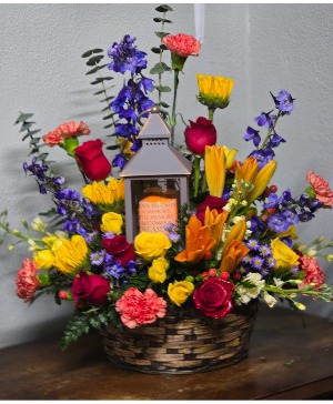 Lantern Memorial Basket Fresh Mix