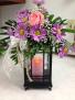 Glowing light Lantern with auto candle & Fresh flowers