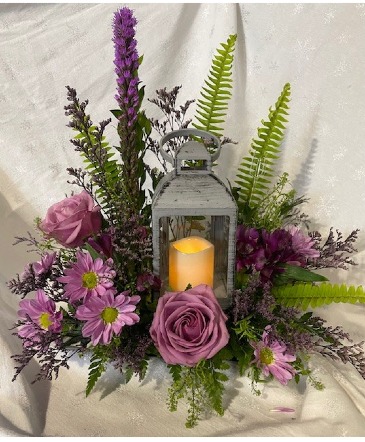 Lantern with fresh flowers Fresh Flowers in Fowlerville, MI | ALETA'S FLOWER SHOP