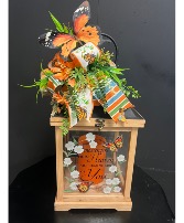 Lantern with silk floral  Keepsake
