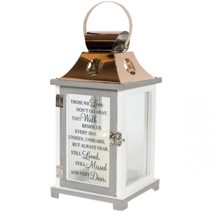 lantern with candle and verse Sympathy