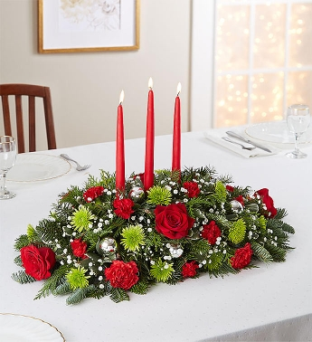 Large 3 candle traditional centerpiece 